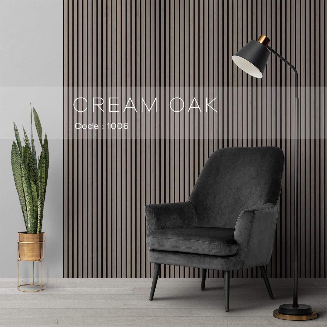 پنل چوبی با روکش چوب بلوط مدل CREAM OAK